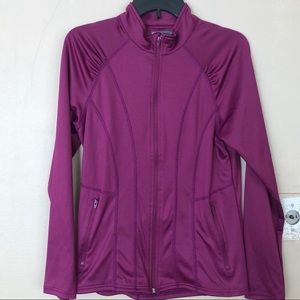Lija Magenta Rouged Long Sleeve Sport Jacket  L